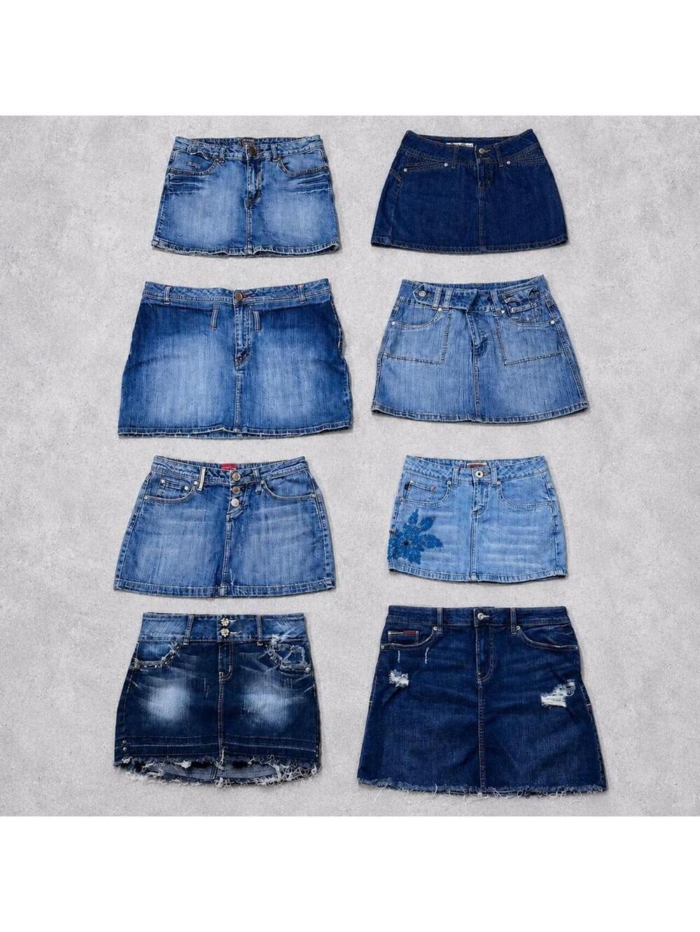 BUNDLE 8 Denim Skirts Lot Tommy Jeans Miss Sixty Rocawear